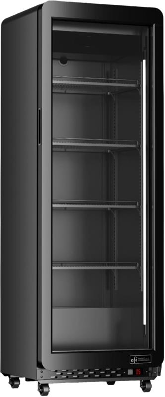 Single Glass Door Cooler Merchandiser Rounded Frame - Black