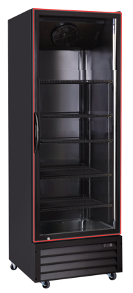 Single Glass Door Cooler Merchandiser LED Frame - Red