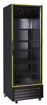 Single Glass Door Cooler Merchandiser LED Frame - Yellow