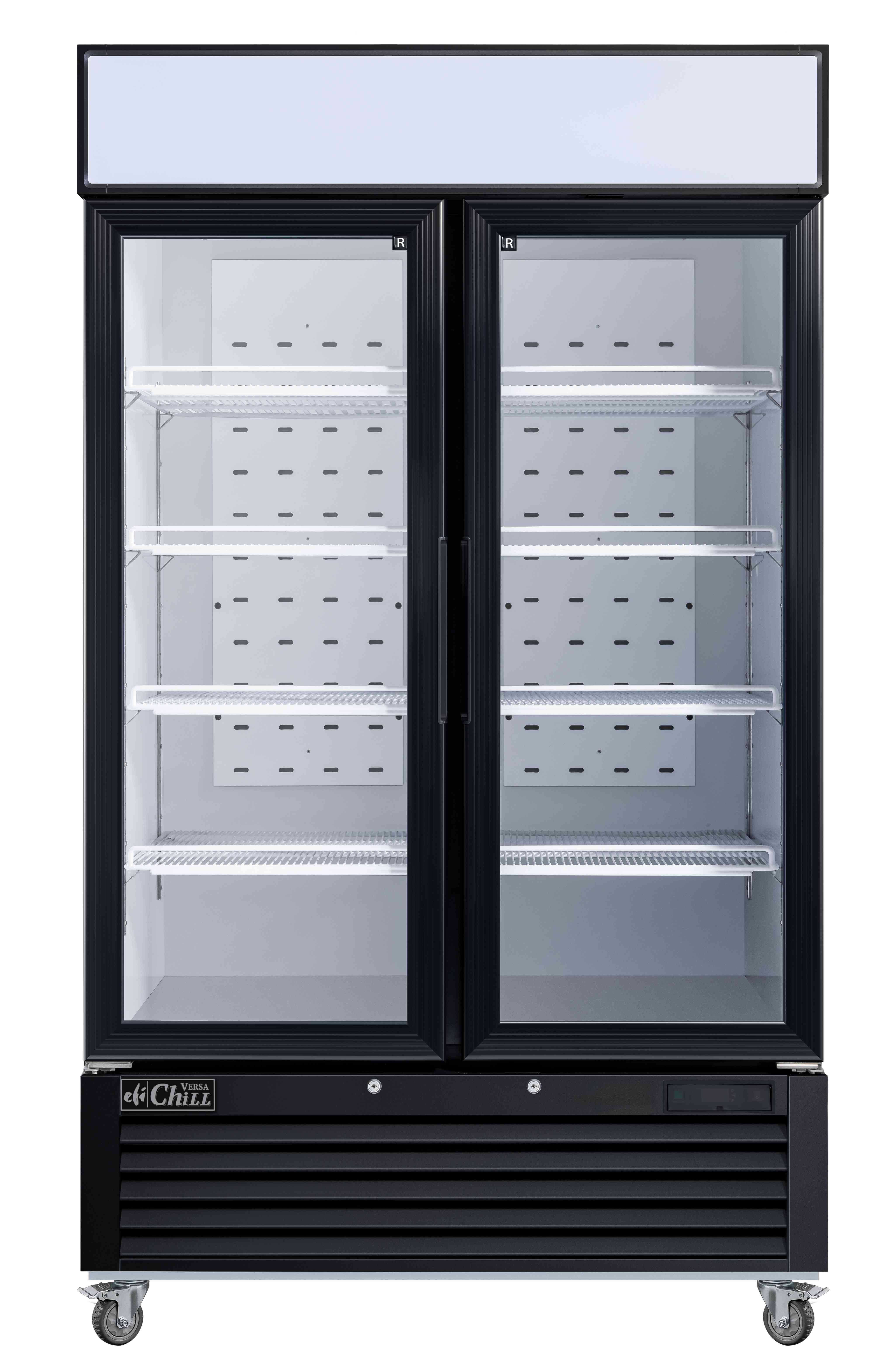 48 Inch Glass Door Cooler Merchandiser In Black