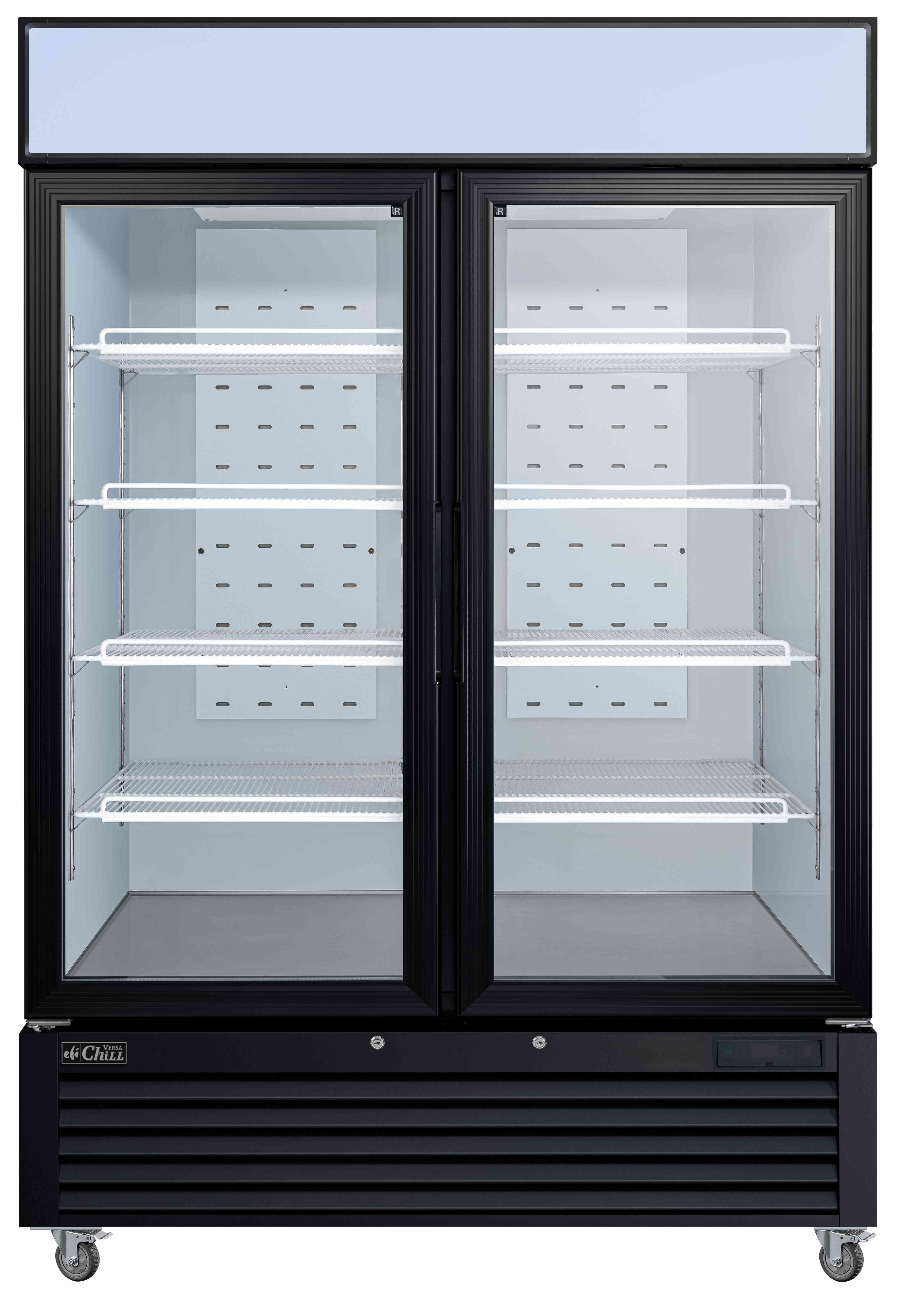 54 Inch Glass Door Cooler Merchandiser In Black