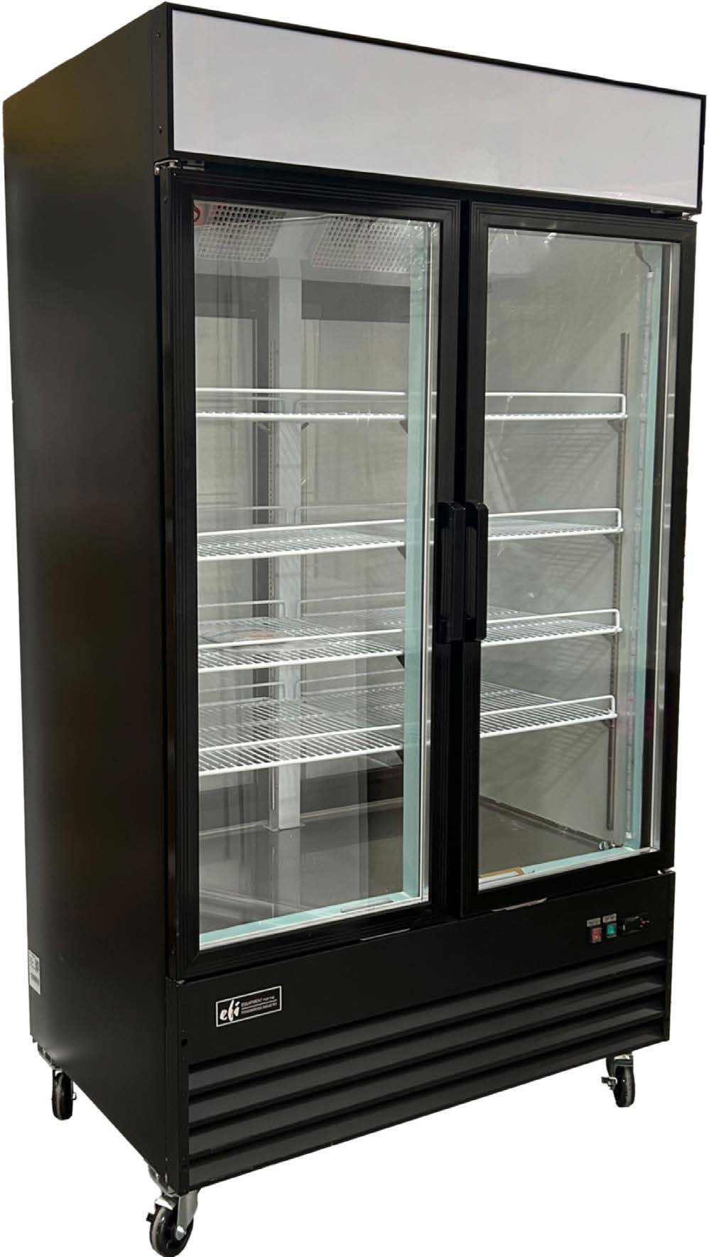 Cooler Glass 2dr Pass-thru Blk 48