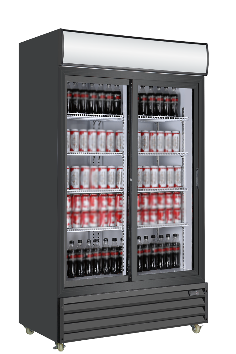 Glass 2 Door Black Cooler 39