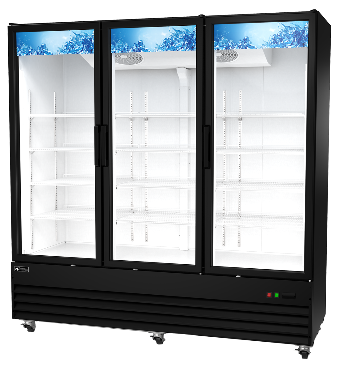 Glass 3 Swing Door  Black Cooler 78