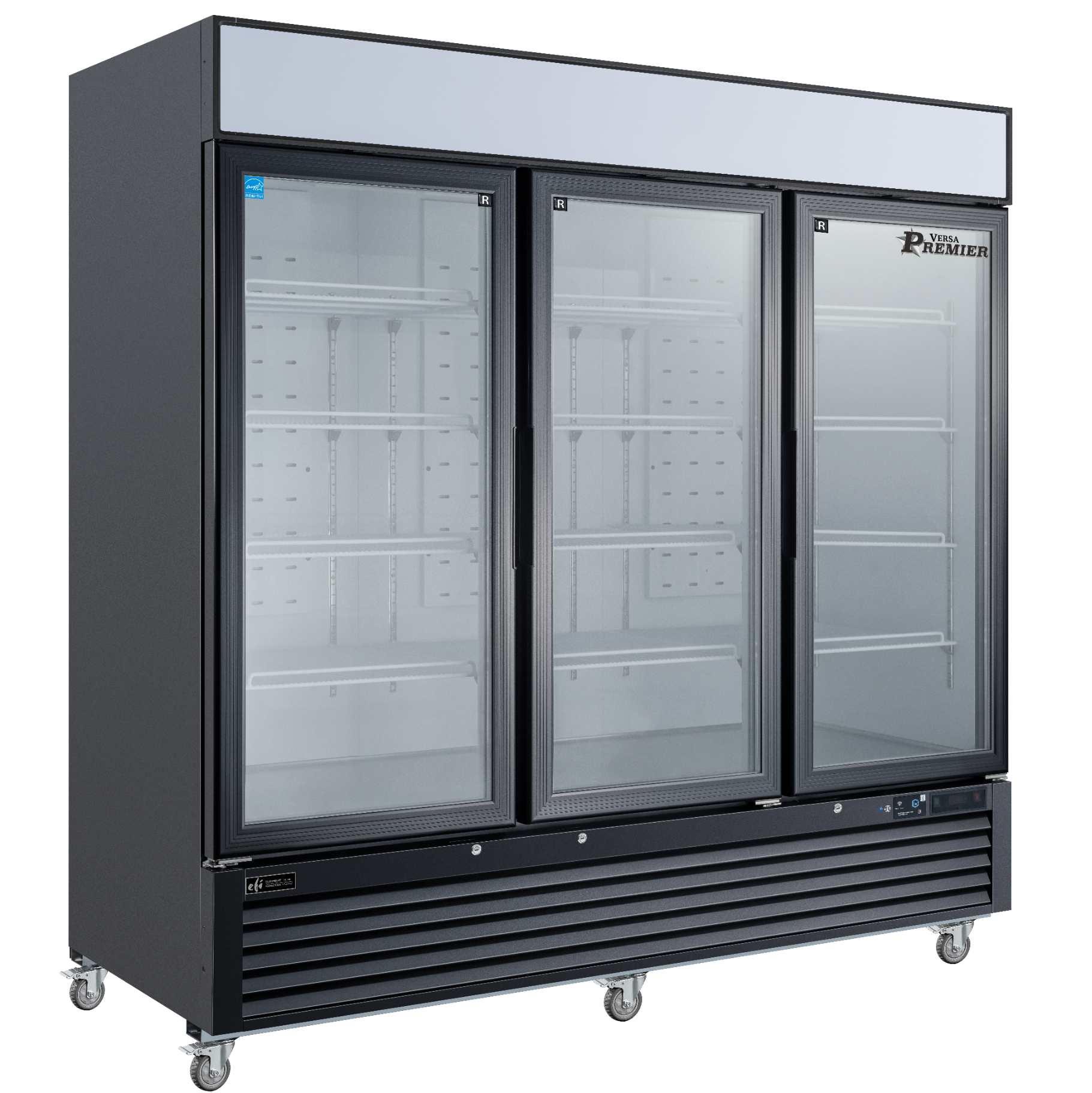 82 Inch Glass Door Cooler Merchandiser In Black 