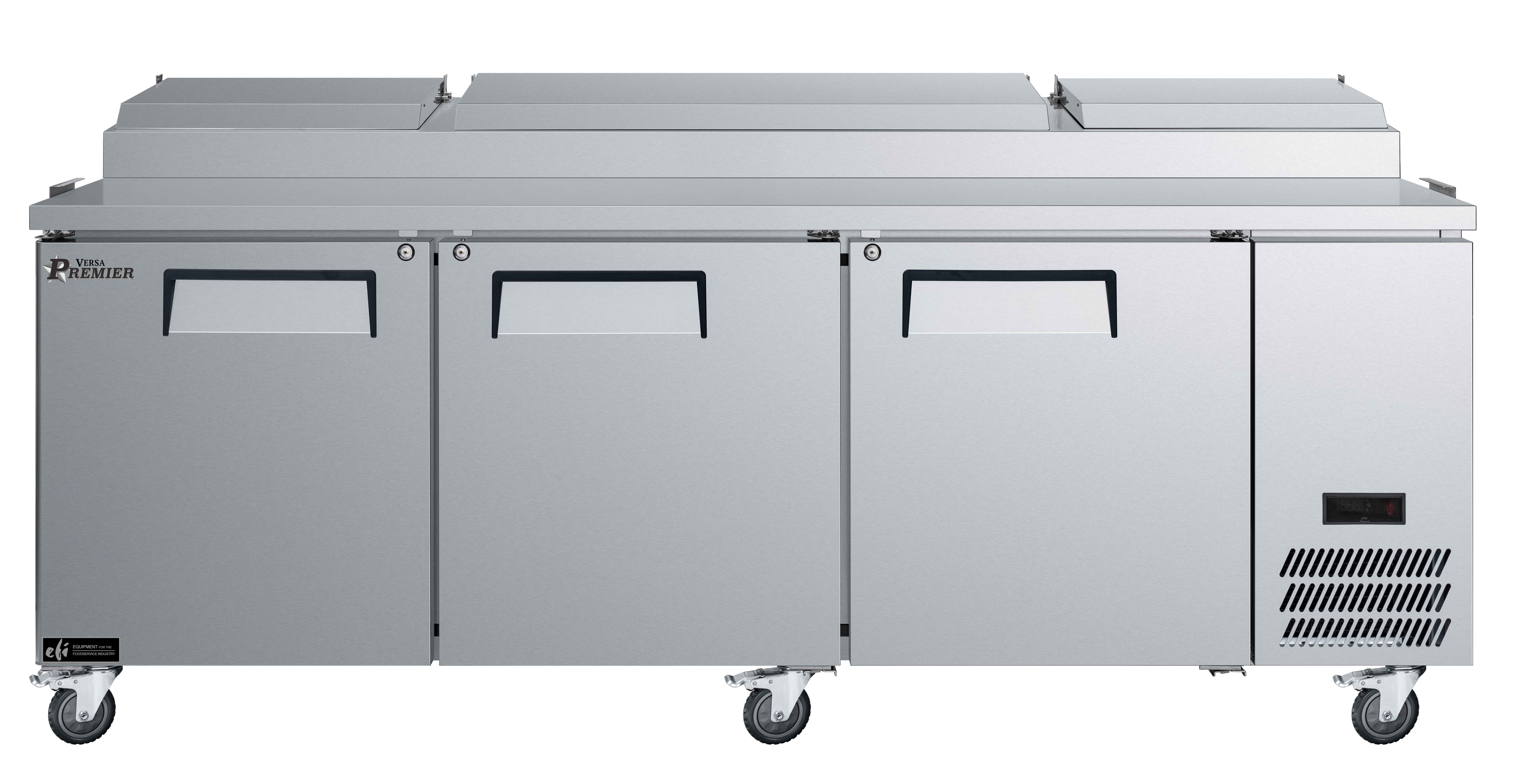 93 Inch 2 Door Refrigerated Pizza Prep Table