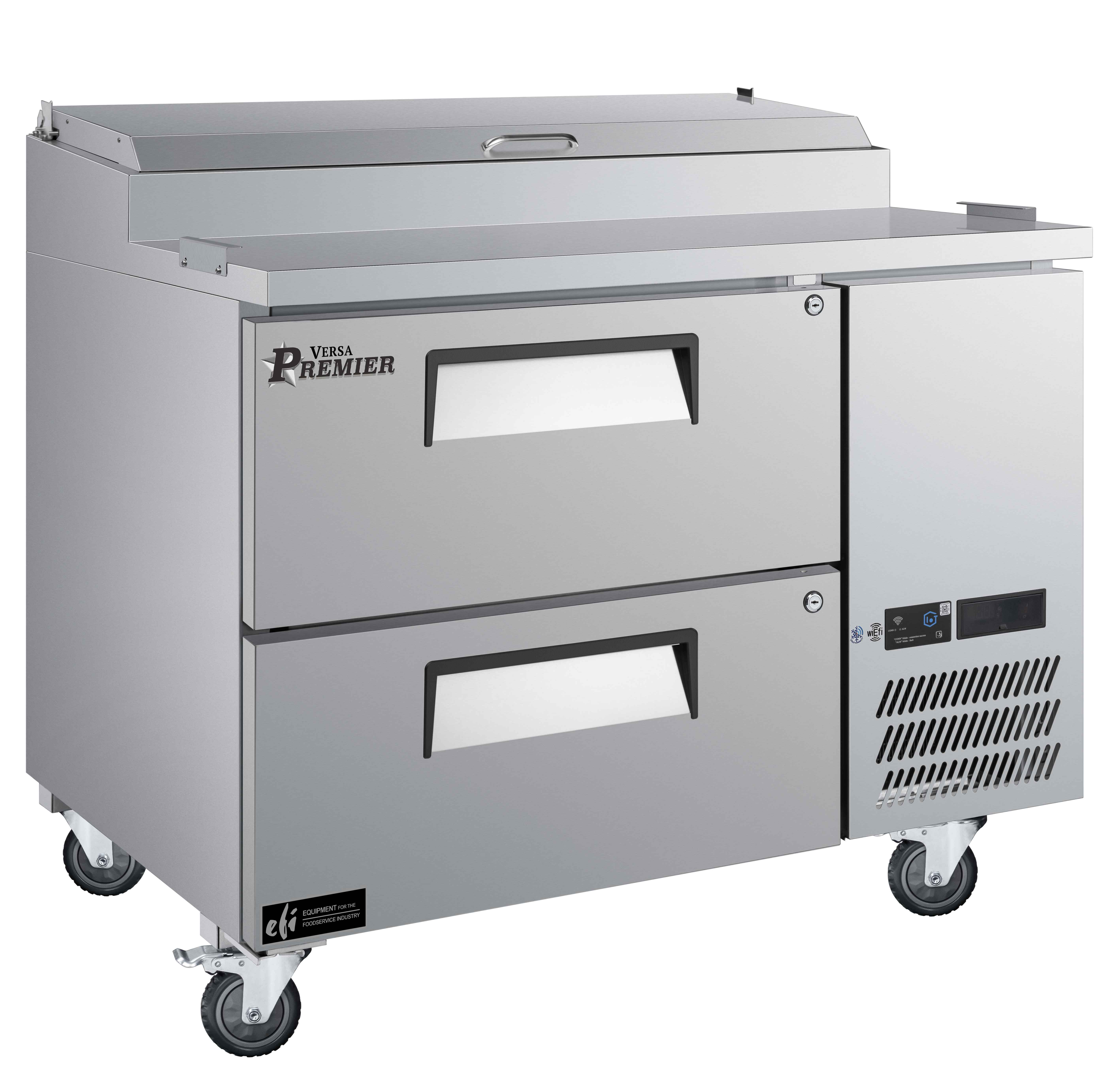 44 Inch 2 Drawer Refrigerated Pizza Prep Table