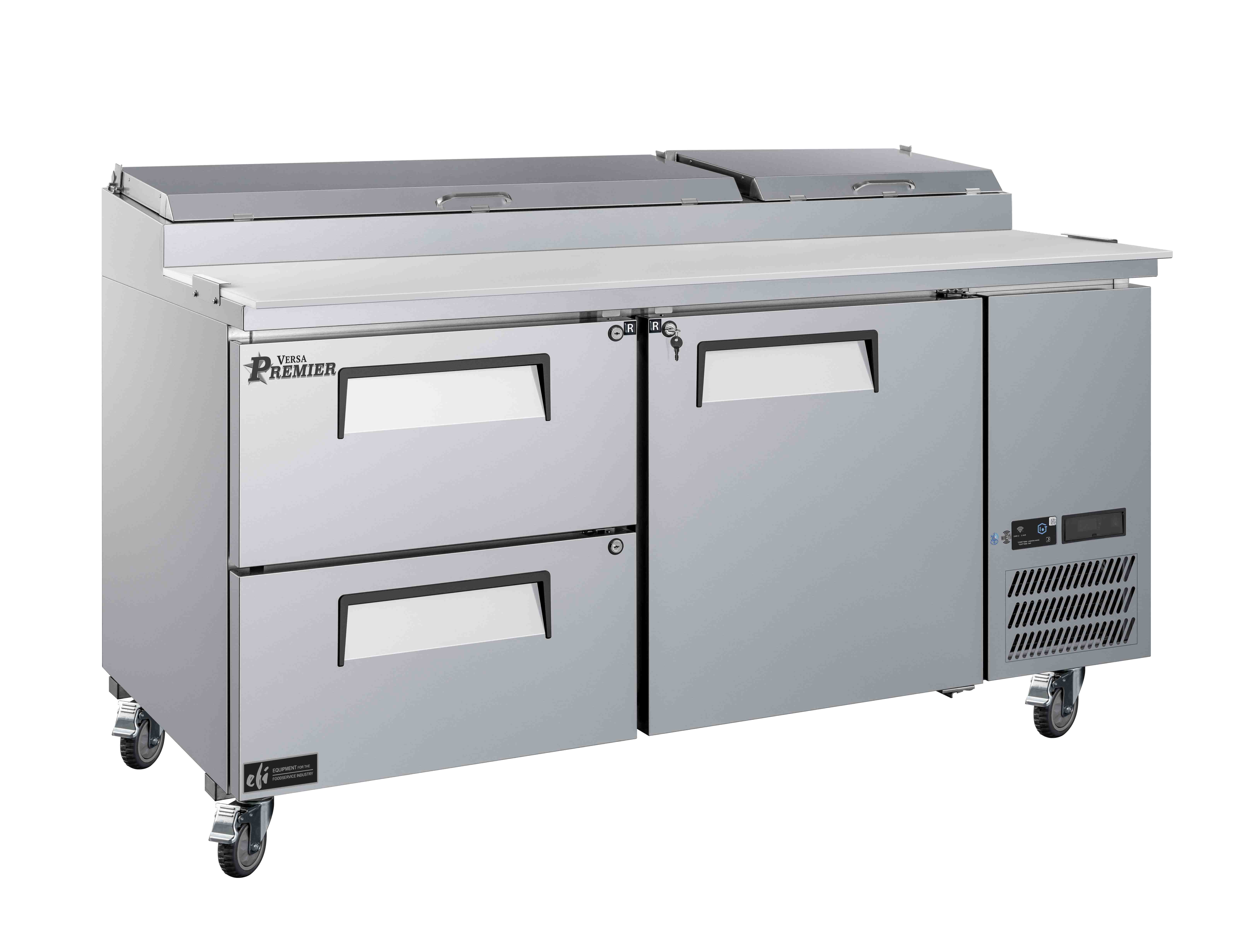 67 Inch 2 Drawer 1door Refrigerated Pizza Prep Table