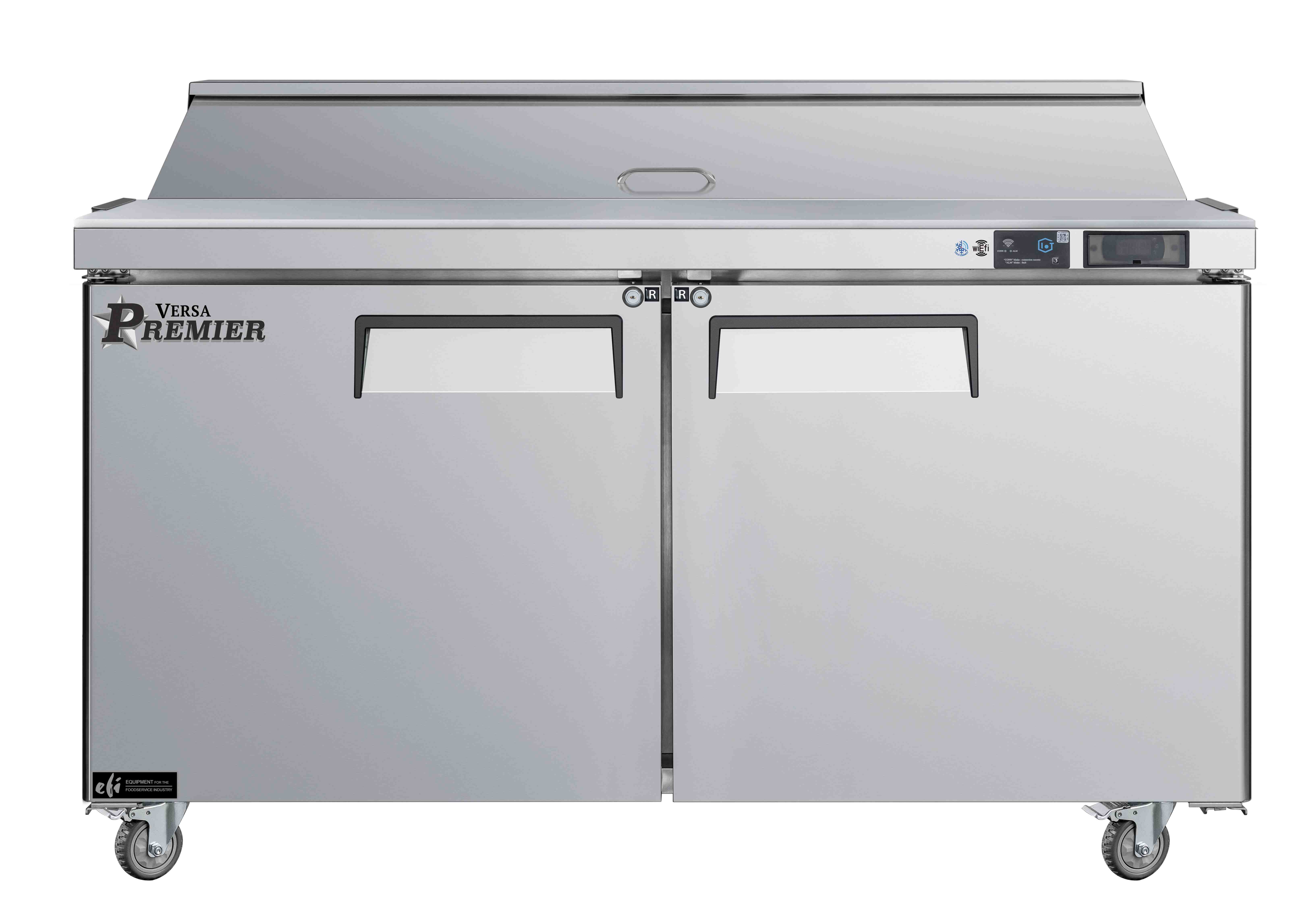 60 Inch 2 Door Sandwich Cooler Prep Table CSDR2-60VCP