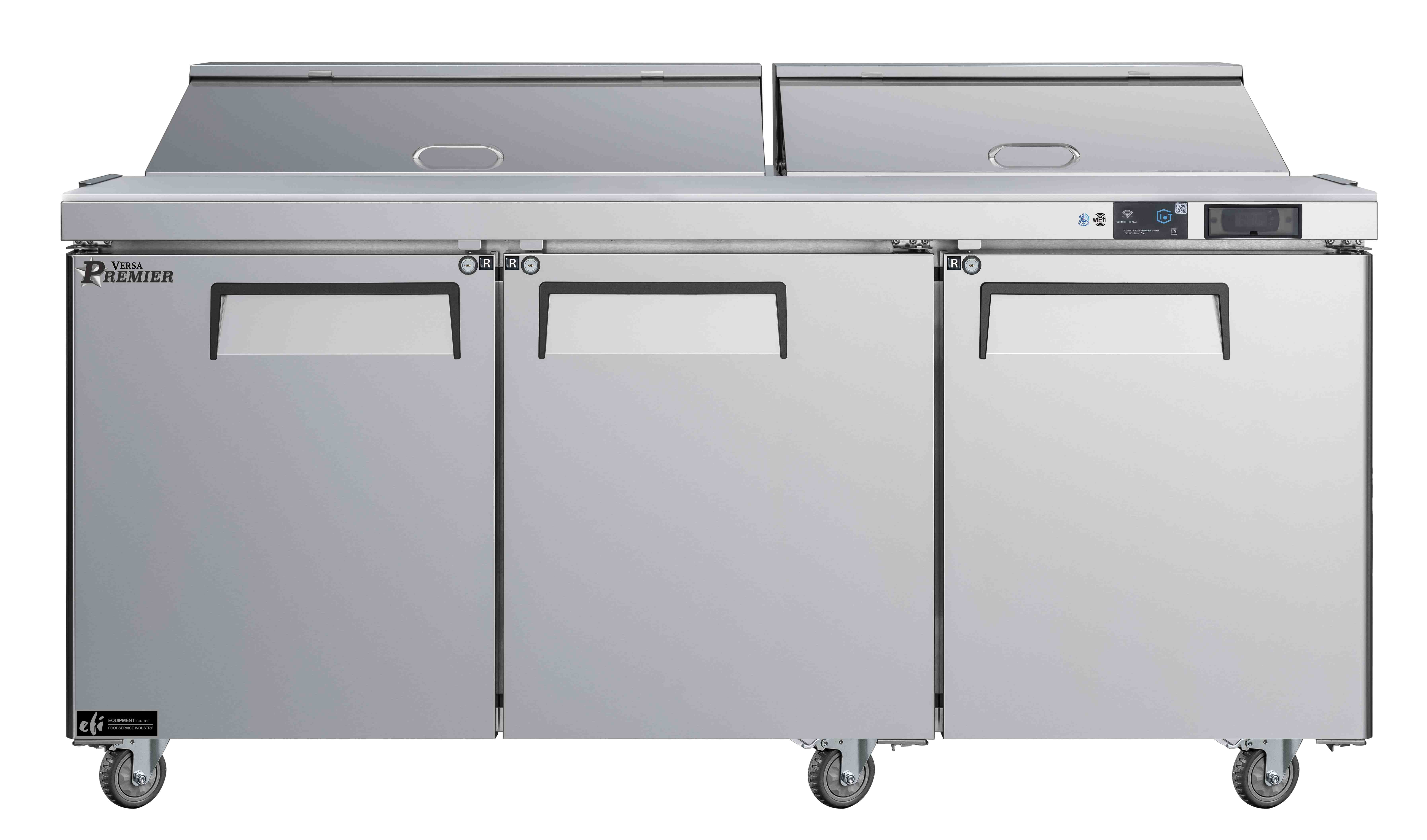 72 Inch 2 Door Sandwich Cooler Prep Table