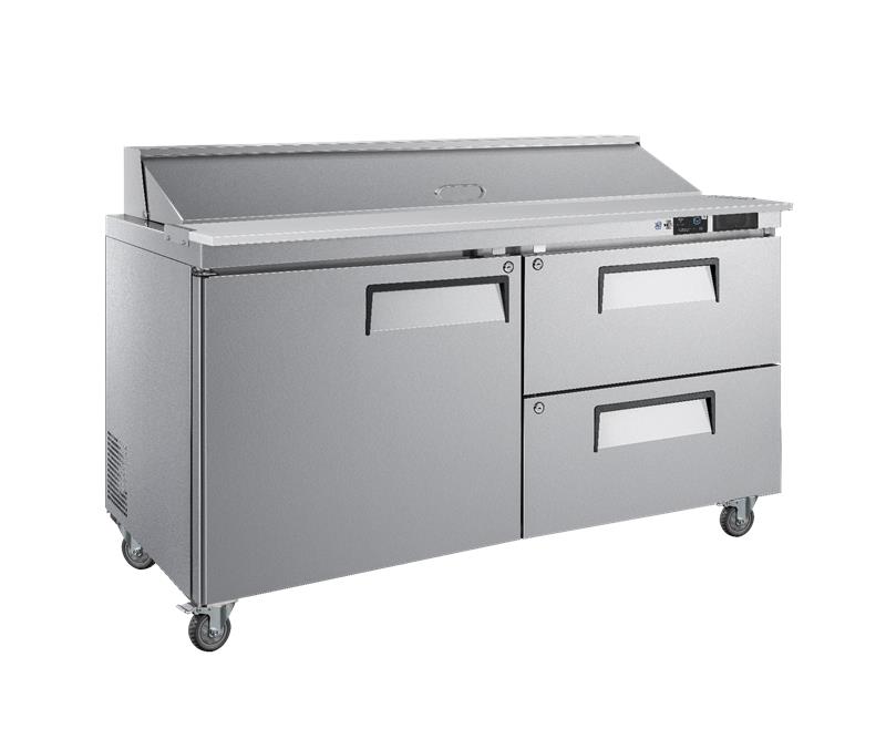 60 Inch 2 Drawer 1 Door Sandwich Cooler Prep Table
