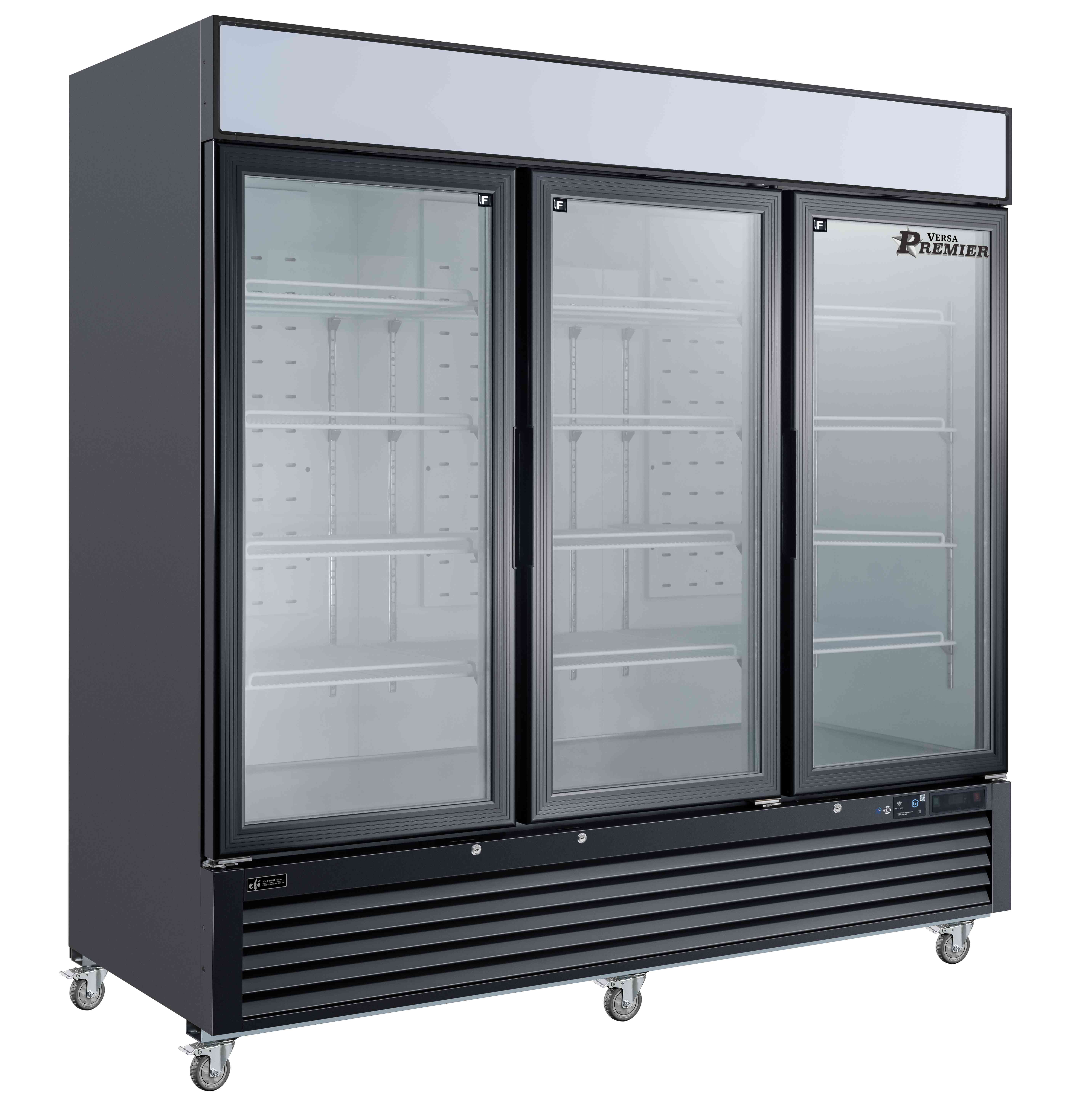 82 Inch Glass Door Freezer Merchandiser In Black
