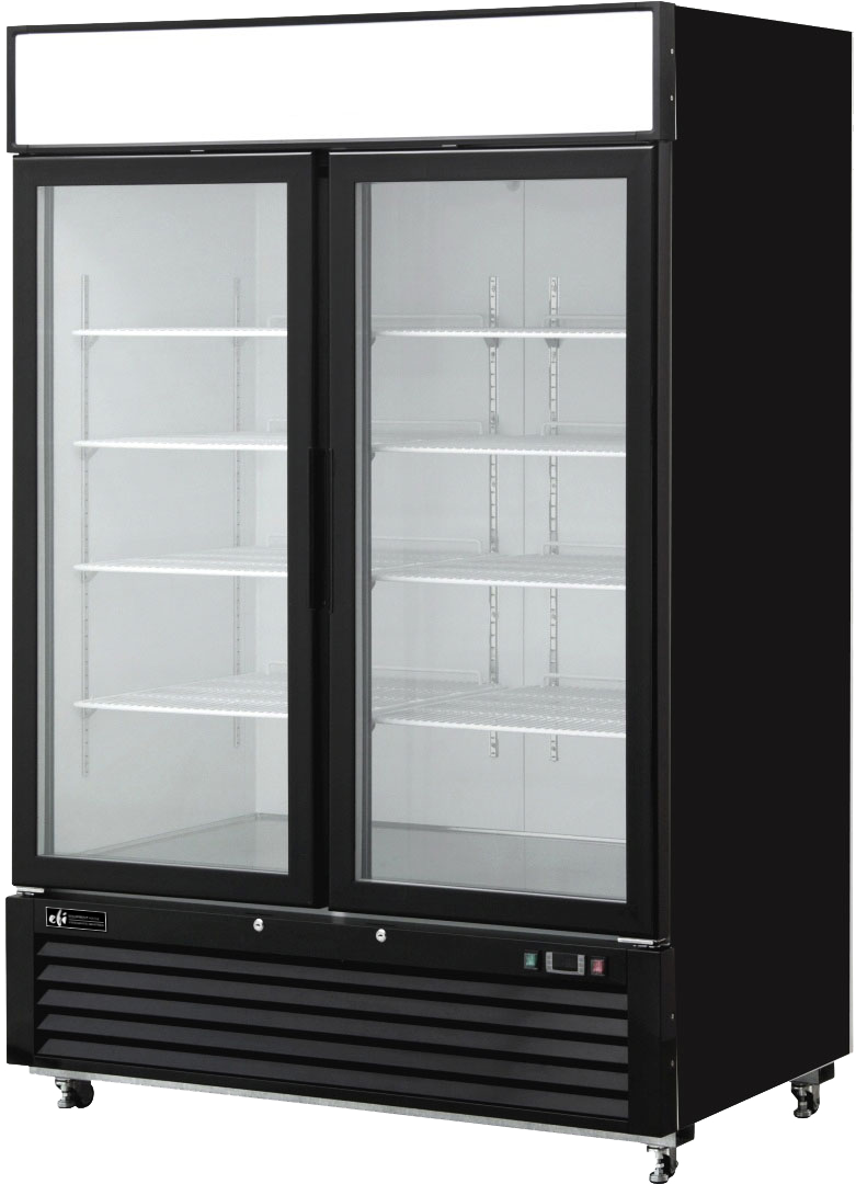 Ice Cream Freezer  2 Glass Door BLK