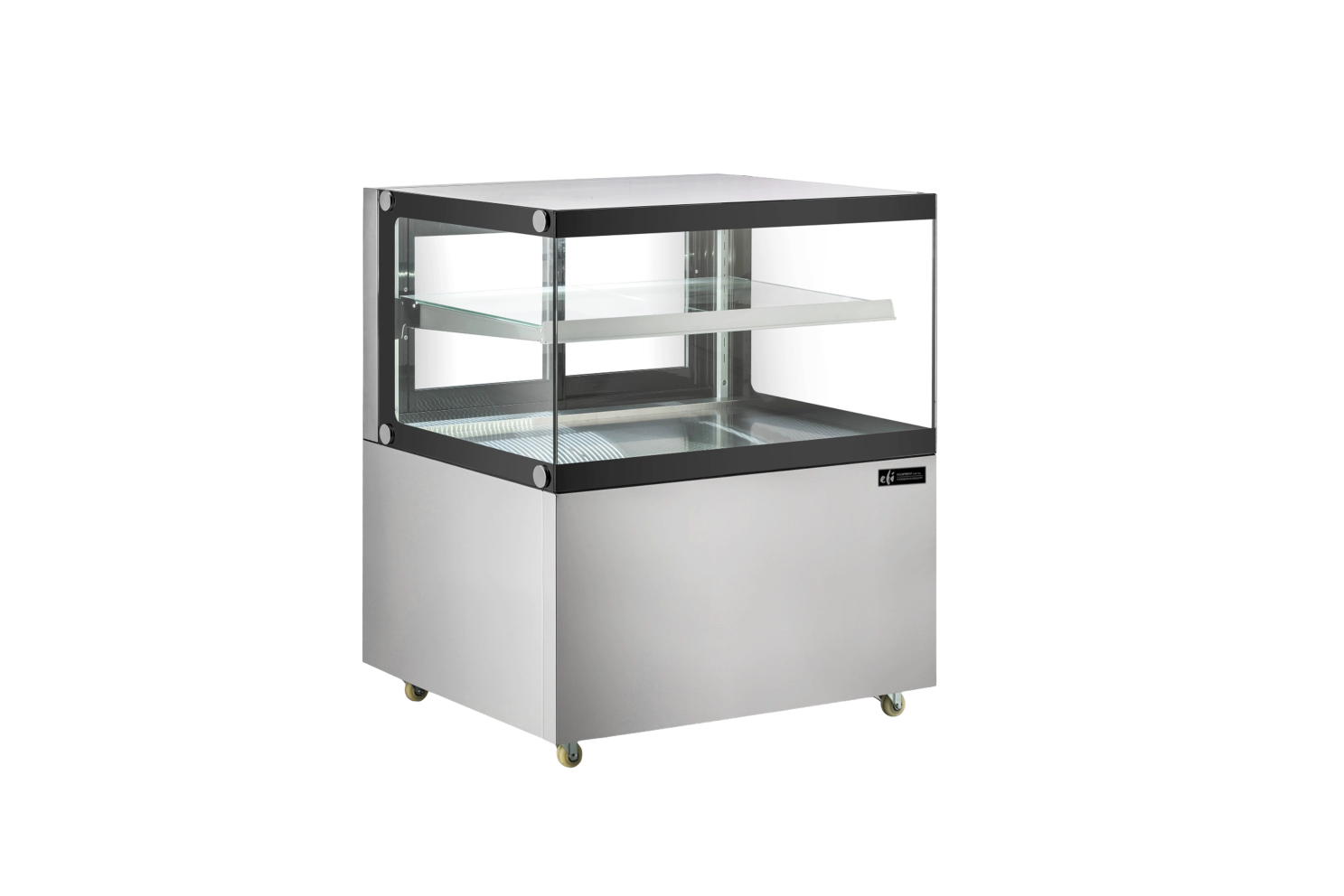 Neutral Showcase Straight Sides - Stainless Steel Open Front 
