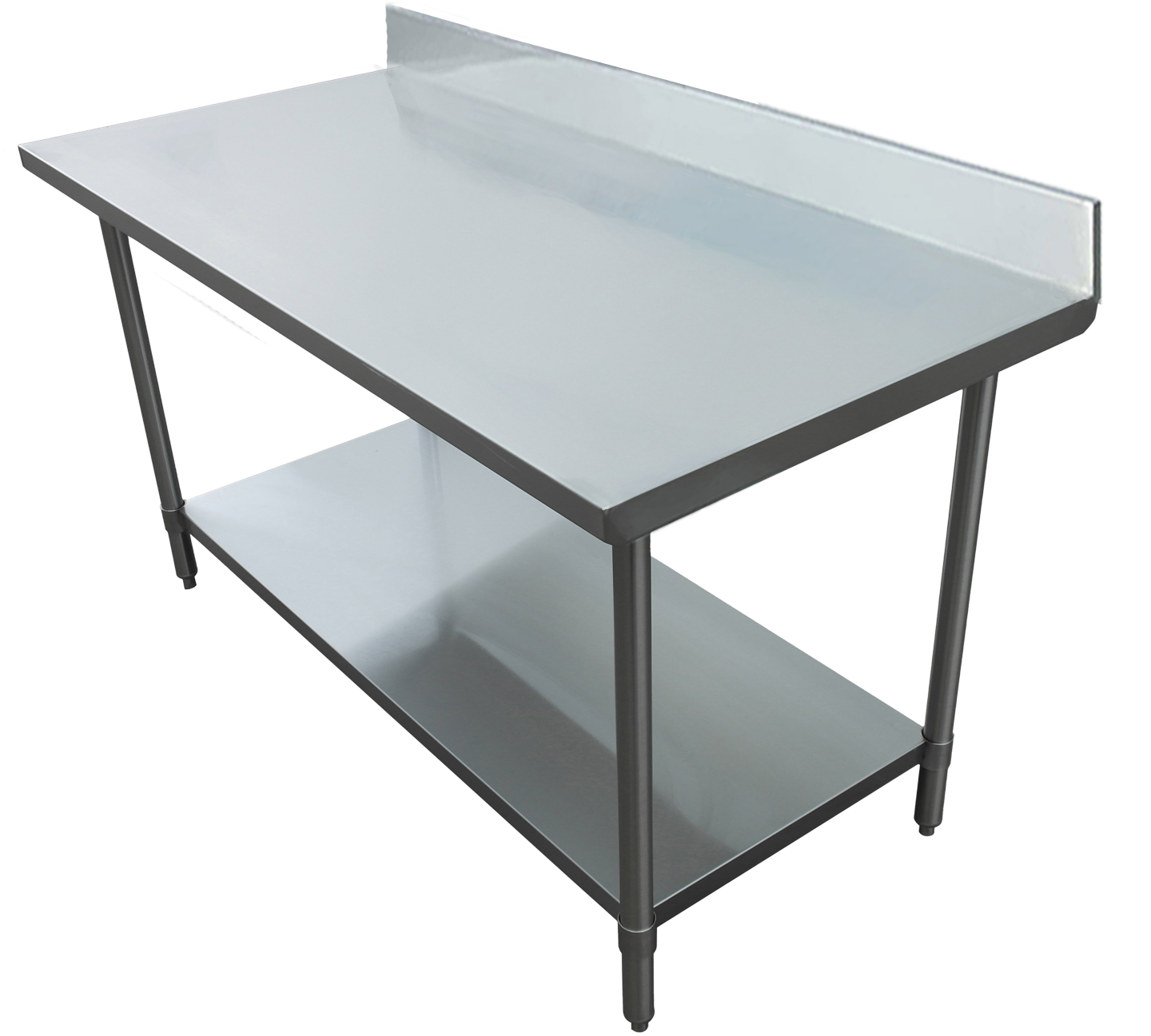 All Stainless Steel Worktables with Backsplash - Economy