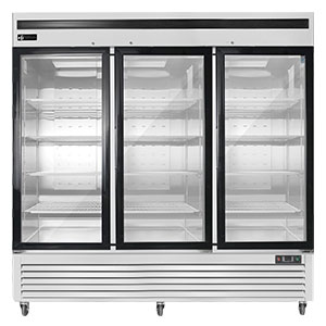 Bottom Mount Reach-in Glass Door Freezer - 3 Doors 