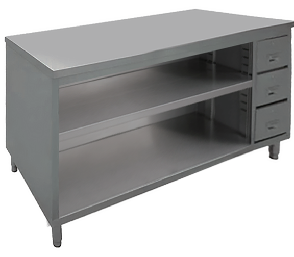 Stainless Steel Storage Cabinets Open With Drawers