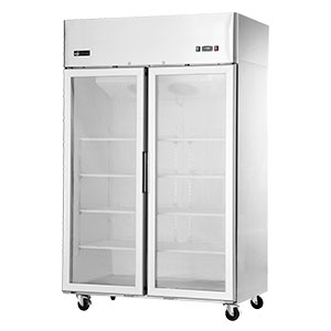 Top Mount Reach-in Glass Door Freezer - 2 Doors 