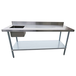 WORKTABLES WITH SINK WITH BACKSPLASH